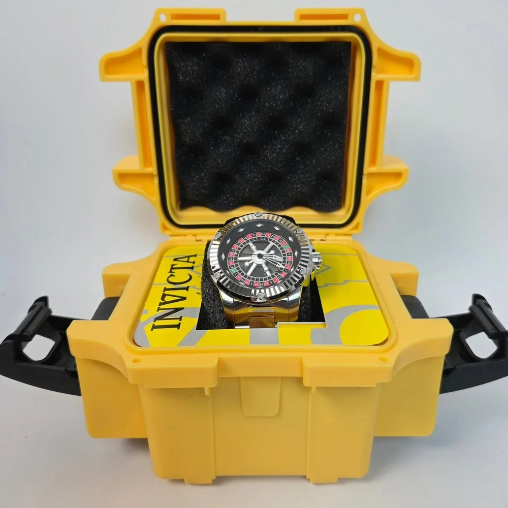 Invicta Specialty Roulette Automatic Men's Watch 52mm Steel NEW Yellow Diver Box